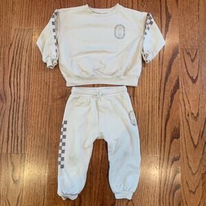 Rylee + Cru Skate of Mind Matching Sweatsuit | Tan Brown | 12-18 months